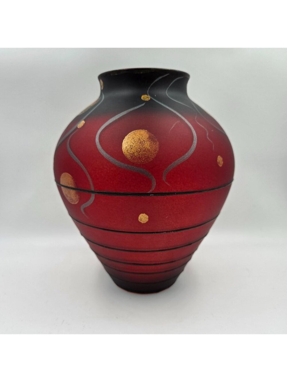 Miracle Studio Vlasta Voborníková Artist Hand Decorated Signed Vase Applied Gold